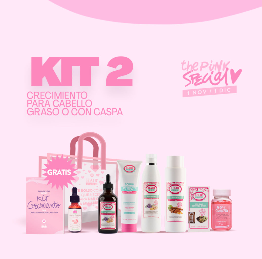 Kit 2 Crecimiento Cabello Graso o Caspa