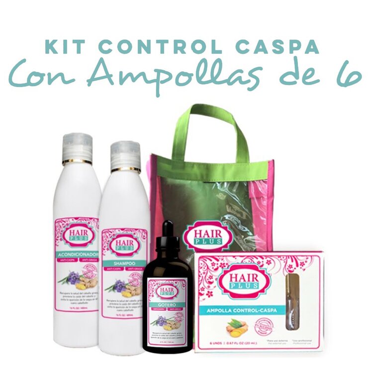 Kit Control Caspa Grasa + 6 Ampollas