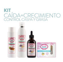 Load image into Gallery viewer, Kit Caida Crecimiento Control Caspa Grasa
